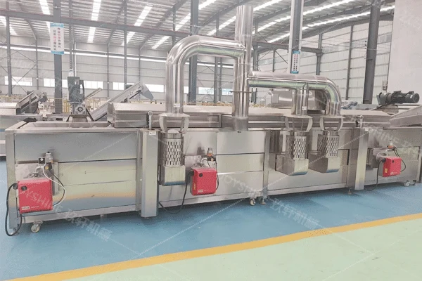 Industrial frying equipment for prepared filled foods