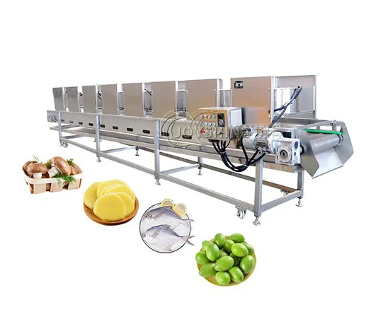 Stainless steel continuous air cooling conveyor for processed foods