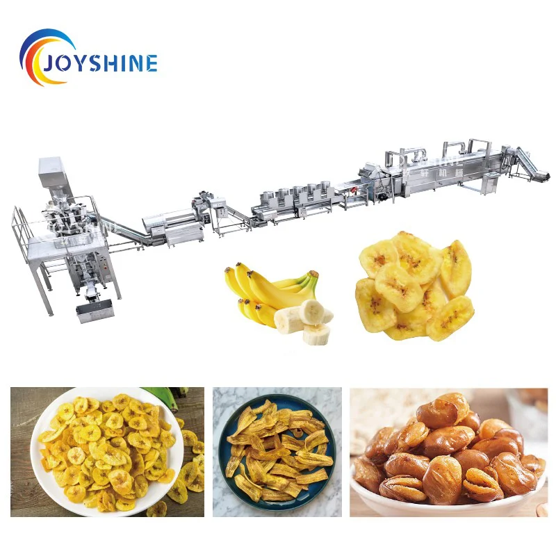 Automatic frying production line with conveying seasoning and packing sections